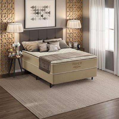 Cama Box Casal + Colchão AmericanFlex Prime com Pillow Top e Molas Ensacadas 71x138x188 cm
