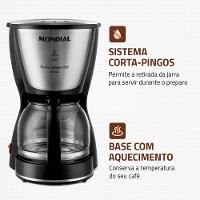Cafeteira Elétrica Mondial Dolce Arome Inox C-32I 32 Xícaras - Preta - 6