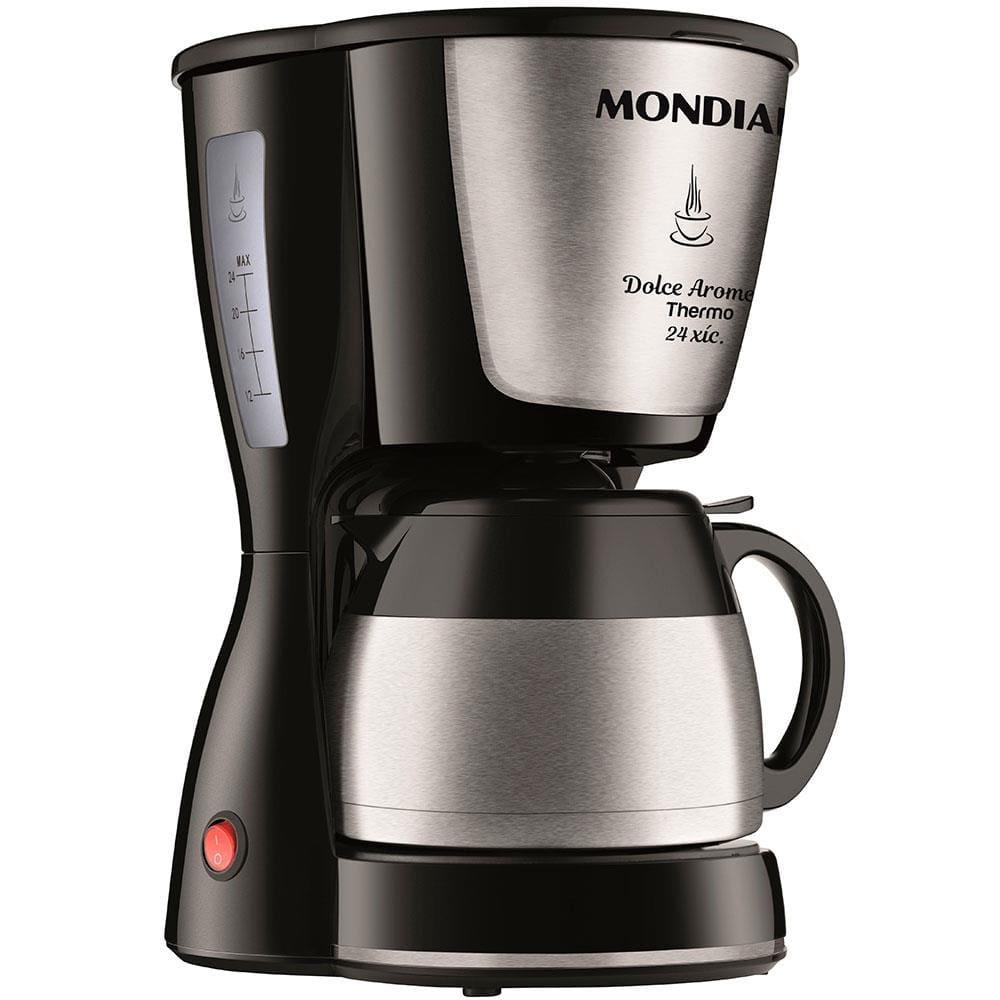Cafeteira Elétrica Mondial Dolce Arome Thermo Inox C-33 JT 24 Xícaras - Preta - 1