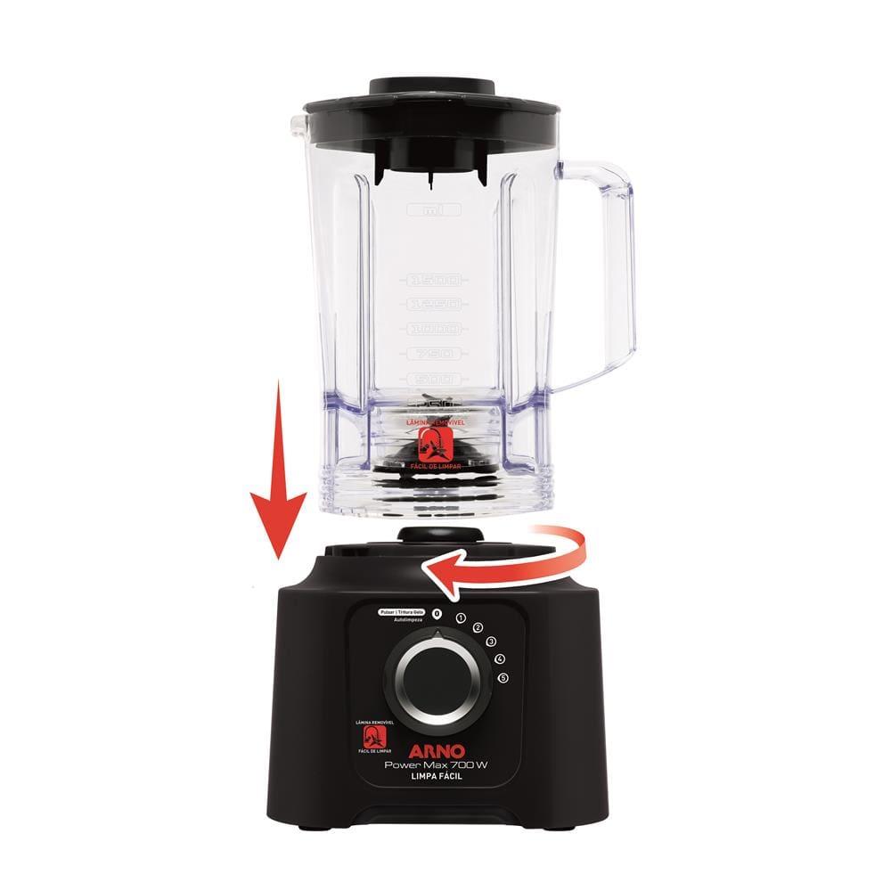 Liquidificador Arno Power Max 700 Limpa Fácil LN60 Preto 700W com 5 Velocidades - 5