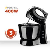 Batedeira Mondial Prática Black B-44 com 3 Velocidades – Preta - 2