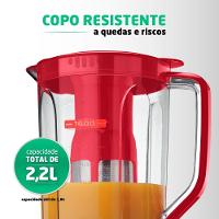 Liquidificador Mondial L99-FR Turbo Power Vermelho com 3 Velocidades - 500W
