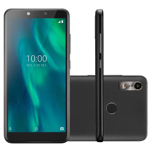Smartphone Multilaser F P9130 Preto com 32GB, 1GB de RAM, Tela 5.5”, Android 9.0, Dual Chip, Câmera 5MP, 3G, Bluetooth e Processador Quad core