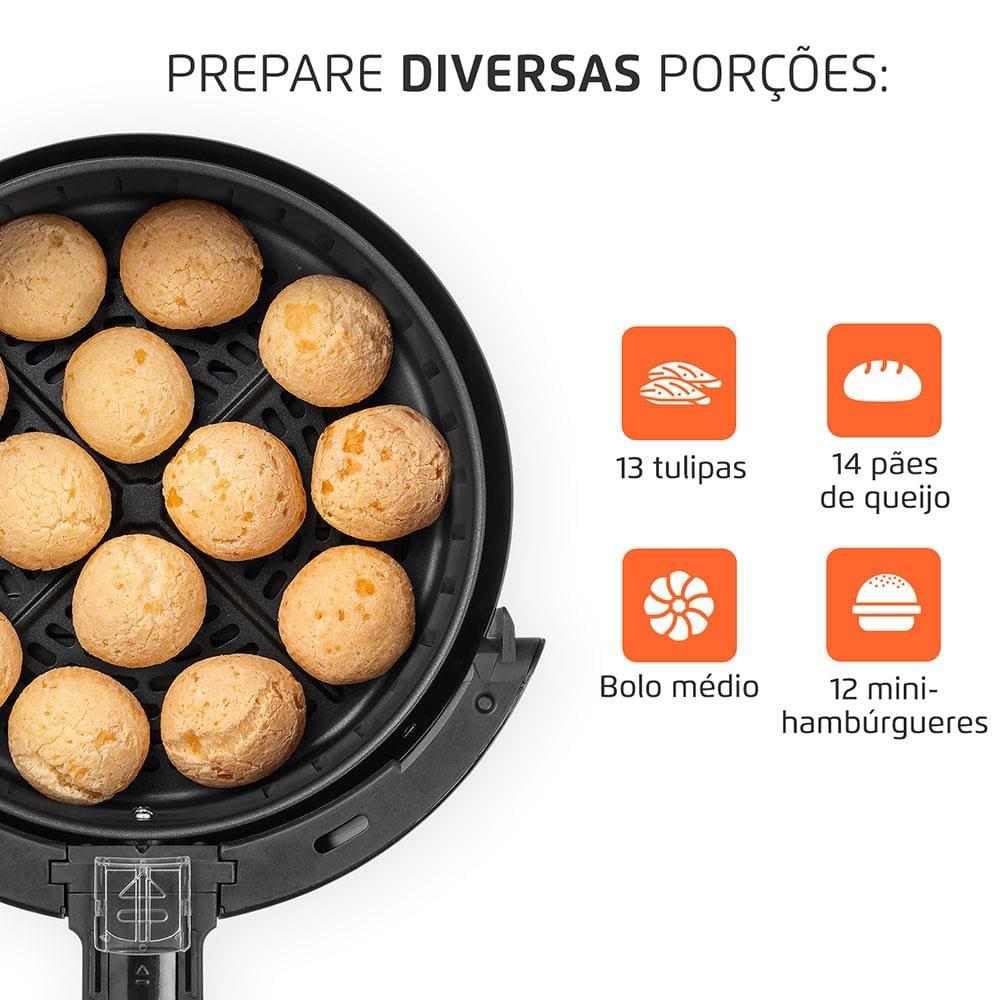 Fritadeira Elétrica Sem Óleo Air Fryer Mondial AF-30 Family Inox IV 3,5l – Preta - 3