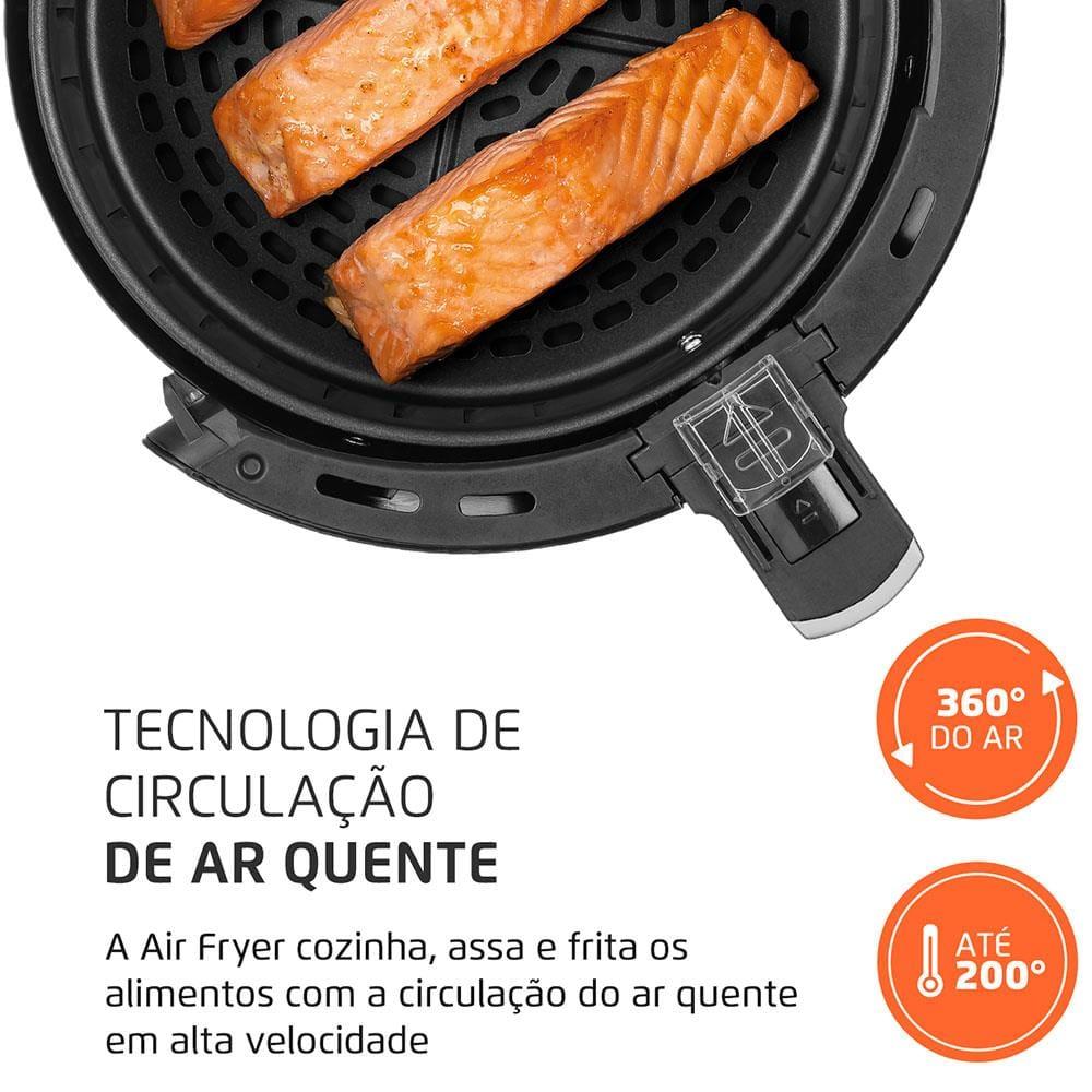 Fritadeira Elétrica Sem Óleo Air Fryer Mondial AF-30 Family Inox IV 3,5l – Preta - 5