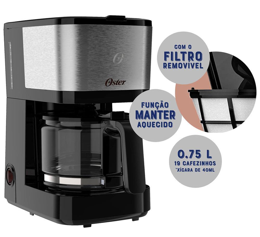 Cafeteira Elétrica Oster OCAF300 19 Xícaras - Preta/Inox - 2