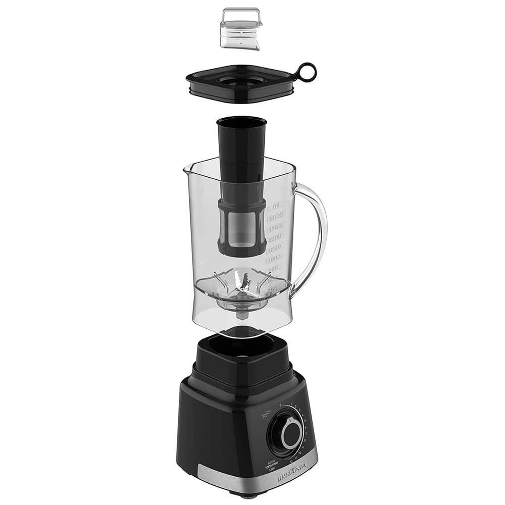 Liquidificador Britânia BLQ1300 Fortis Turbo 12 Velocidades + Pulsar 1200W - Preto - 6