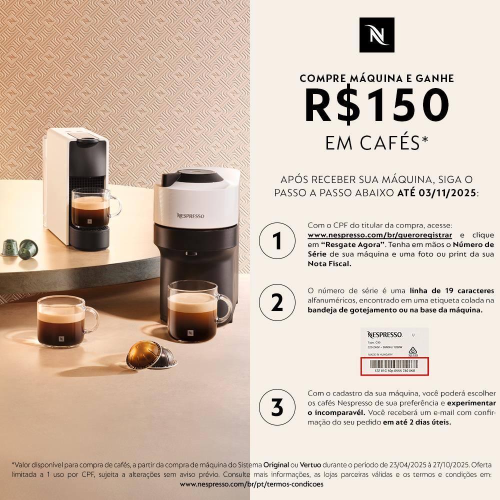 Máquina de Café Nespresso Essenza Mini C30 com Kit Boas Vindas - Branca - 8