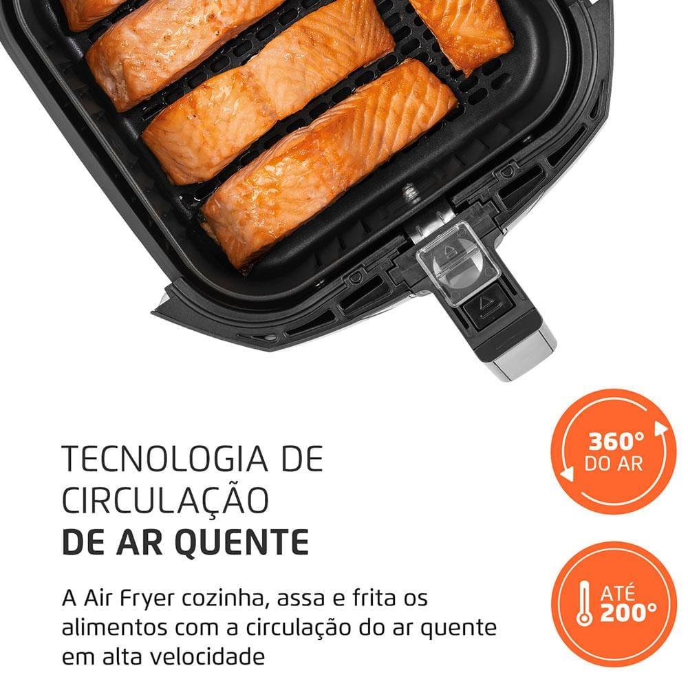 Fritadeira Elétrica Sem Óleo Air Fryer Mondial AFN40BI Family Inox 4L Preta/Inox - 5