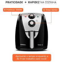 Fritadeira Elétrica Sem Óleo Air Fryer Mondial AFN40BI Family Inox 4L Preta/Inox - 7