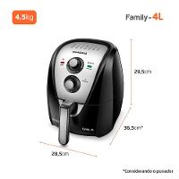 Fritadeira Elétrica Sem Óleo Air Fryer Mondial AFN40BI Family Inox 4L Preta/Inox - 10