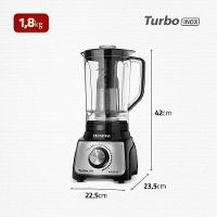 Liquidificador Mondial Turbo L-1100 3L 1100W 12 Velocidades Preto/Inox - 10