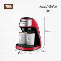 Cafeteira Elétrica Mondial Smart Coffee C-42 com 2 Xícaras Vermelha - 6