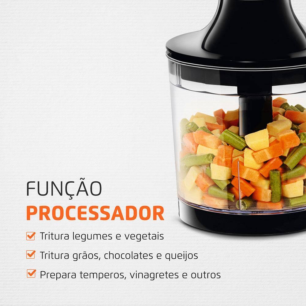 Power Mixer Mondial 2 em 1 Mixer e Processador M-07 - Preto/Inox - 8