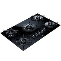 Cooktop a Gás 5 Bocas Consul CD075AE Vidro Temperado Preto Acendimento Automático Bivolt Preto - 1