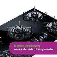 Cooktop a Gás 5 Bocas Consul CD075AE Vidro Temperado Preto Acendimento Automático Bivolt Preto - 5