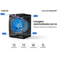Lava e Seca Samsung Smart WD18T com AI Wash, Digital Inverter e Ecobubble Black Inox - 18/10 kg
