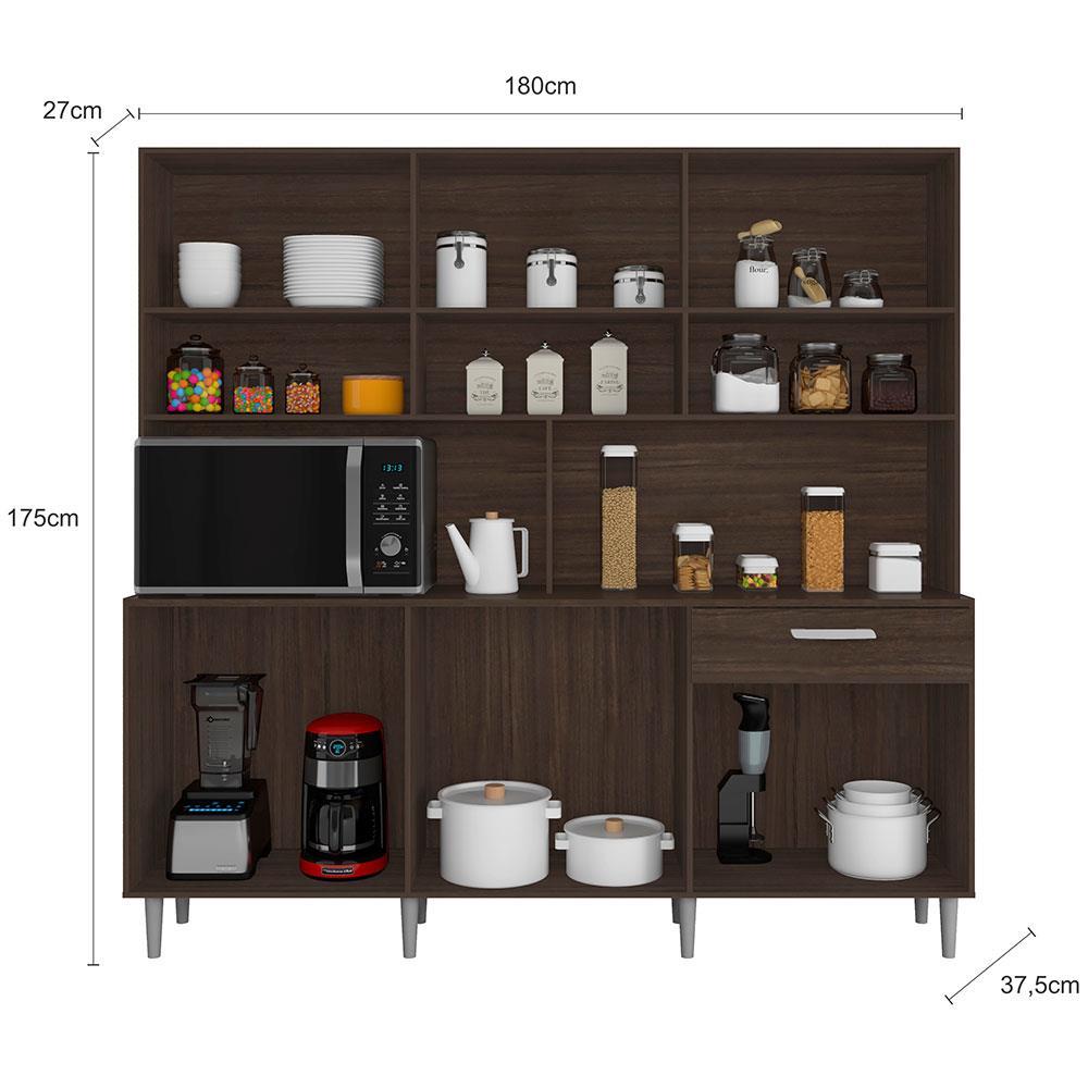 Cozinha Compacta Poliman Móveis Clara com 12 Portas e 1 Gaveta - 180cm de largura - 4