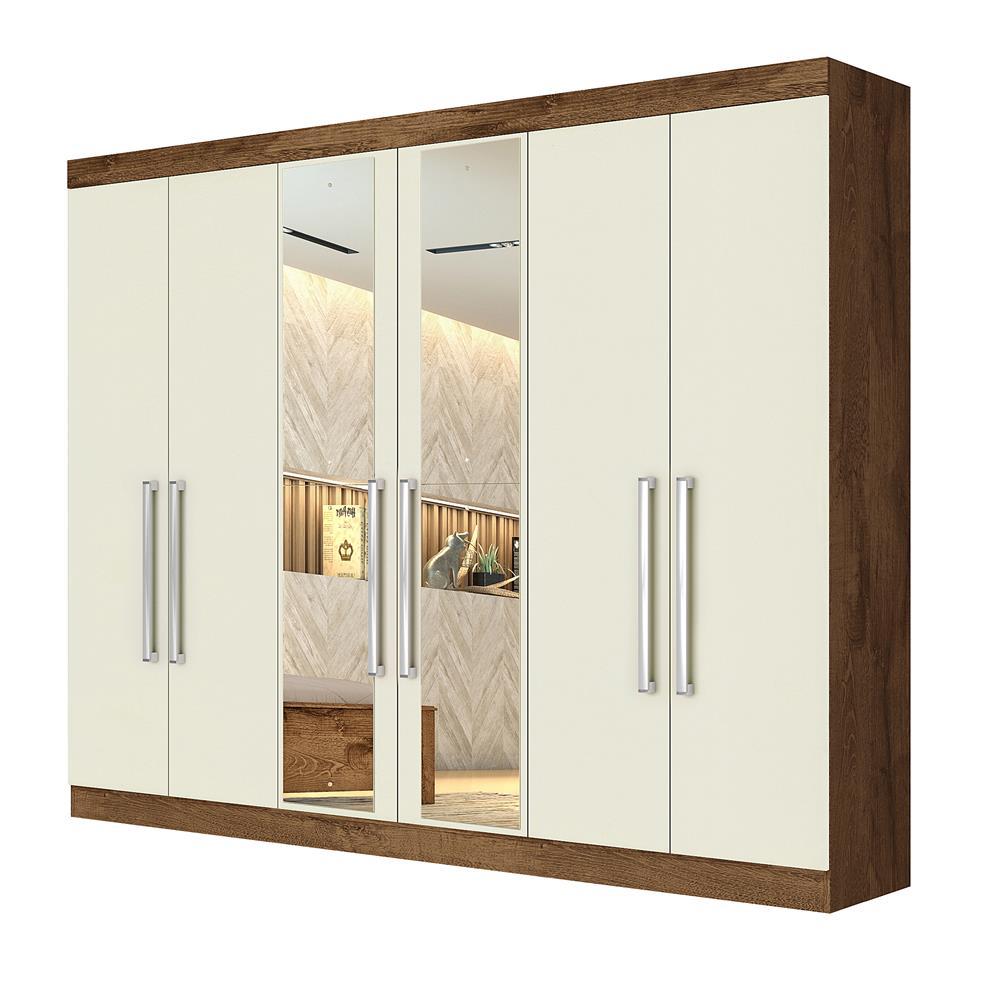 Guarda-Roupa Casal Mademarques Alba com Espelho, 6 Portas e 4 Gavetas - 3