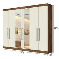 Guarda-Roupa Casal Mademarques Alba com Espelho, 6 Portas e 4 Gavetas - 9