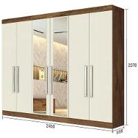 Guarda-Roupa Casal Mademarques Alba com Espelho, 6 Portas e 4 Gavetas - 8