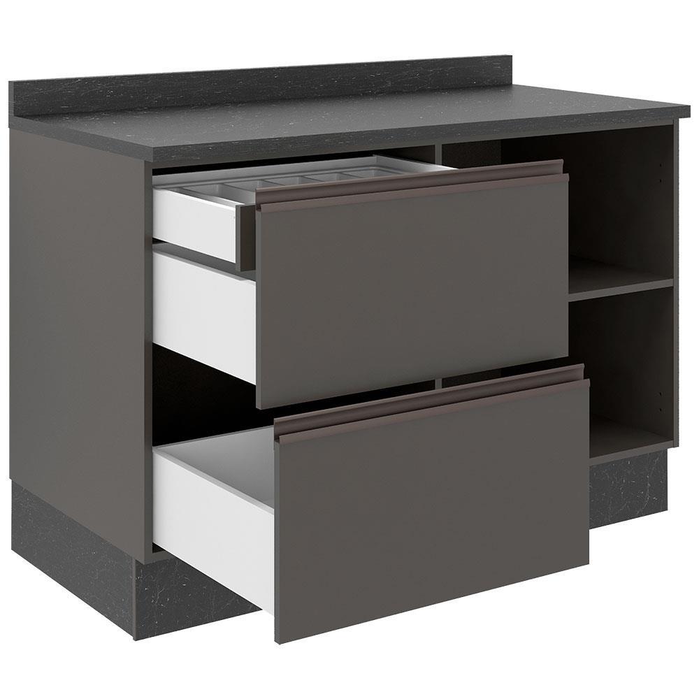 Balcão Bartira Línea com 1 Porta, 3 Gavetas e 1 Prateleira - 120cm de largura - 2