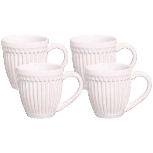 Conjunto de Canecas Porto Brasil Roma em Faiança Feldspática 343ml - 4 Peças