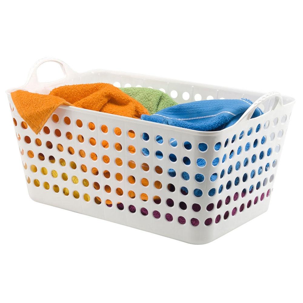 Cesto Retangular Arthi Organizador 1577 em Plástico - Branco - 2