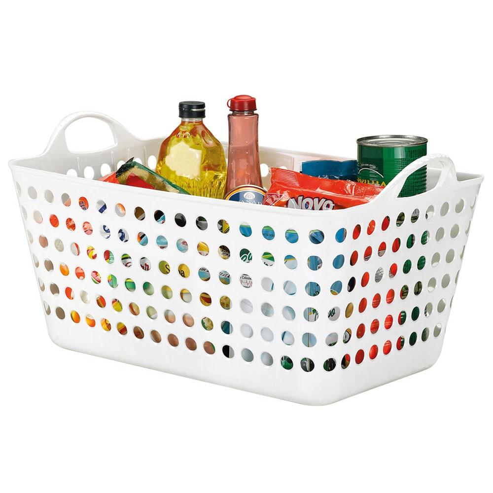 Cesto Retangular Arthi Organizador 1577 em Plástico - Branco - 3