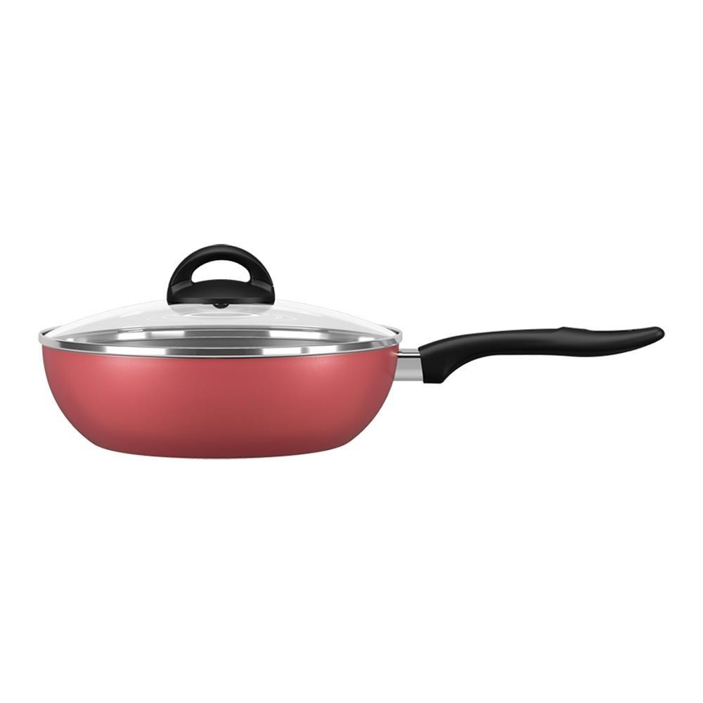 Panela Wok com Tampa Brinox Chilli Antiaderente Pro-Flon - 24 cm - 1