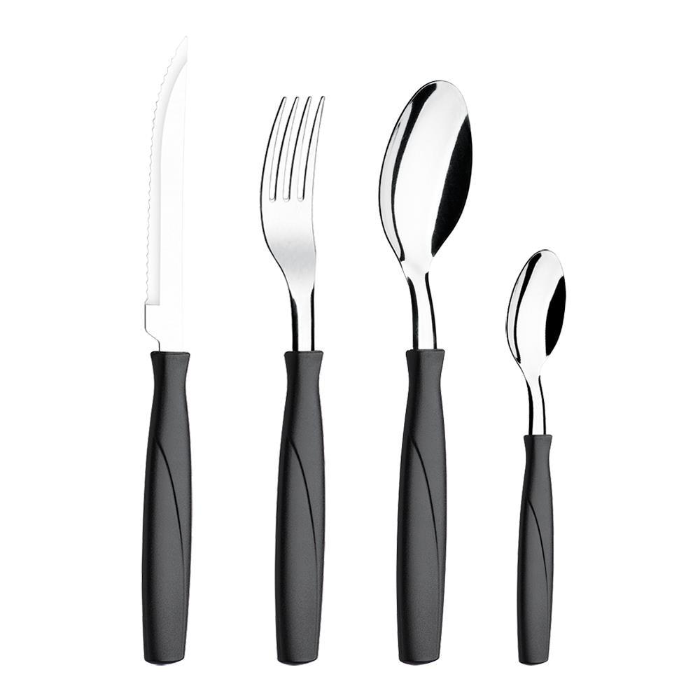 Faqueiro Brinox em Polipropileno e Aço Inox Itaparica Preto – 16 Peças - 1