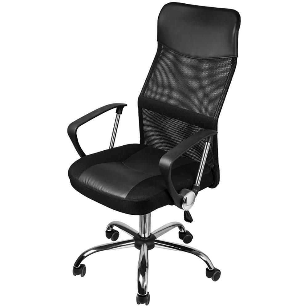 Cadeira de Escritório Giratória OR Design Desk com Regulagem de Altura, Apoio para os Braços e Sistema Relax - Preto - 1