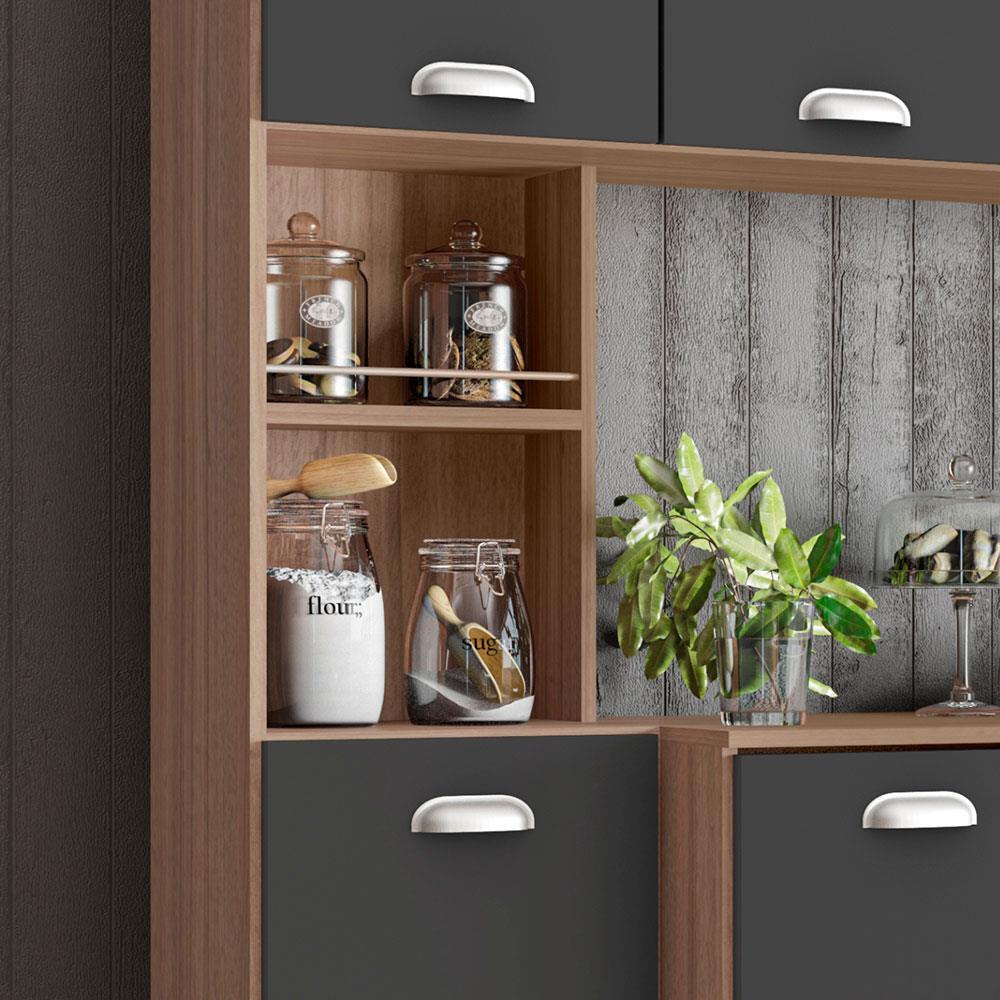 Cozinha Compacta Suspensa Poliman Mila com 7 Portas, 1 Prateleira e 1 Gaveta - 180cm de largura - 4