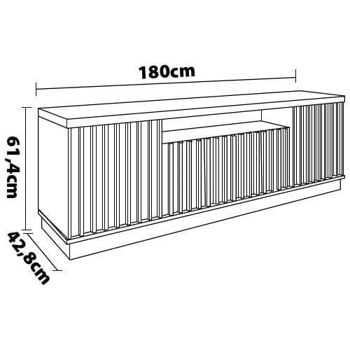 Rack Colibri Amazonas com 180cm de Largura, 4 Portas, Ideal para TV de Até 70” - 7