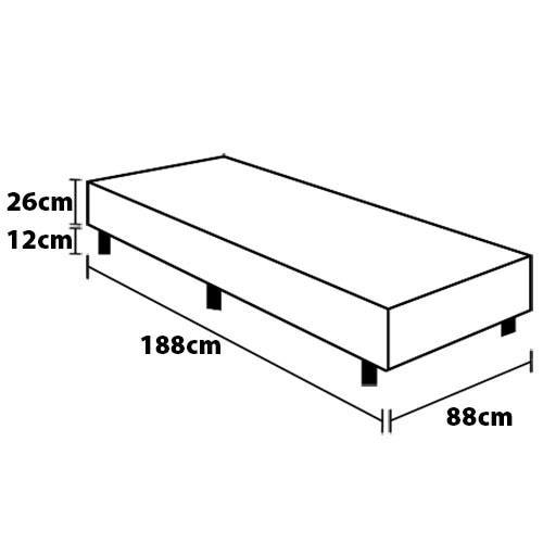 Base Box para Colchão de Solteiro Hellen Titanium 38x88x188cm - Cinza/Preto - 2