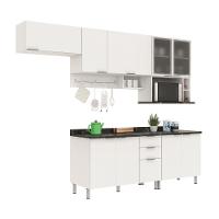 Cozinha Completa Bartira Rubi com 9 Portas, 3 Gavetas e 6 Prateleiras - 280cm de largura - 2