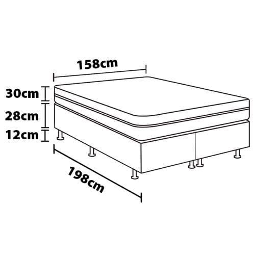 Cama Box Baú Queen Size Portobel Noah Ortopédico com Molas Ensacadas, EPS e Revestimento em Poliéster 70x158x198cm - Branco/Marrom - 6