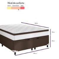 Cama Box Baú Queen Size Portobel Noah Ortopédico com Molas Ensacadas, EPS e Revestimento em Poliéster 70x158x198cm - Branco/Marrom - 7