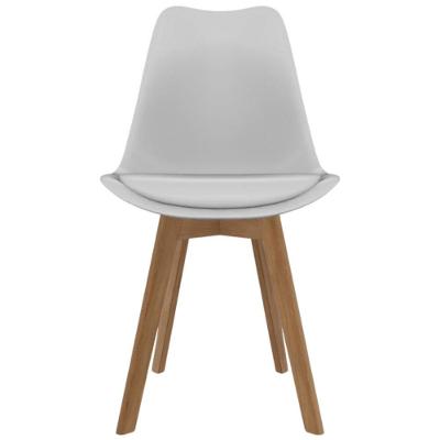 Cadeira de Jantar SeatCo Saarinen PP Wood com Assento Estofado e Revestimento em Courino