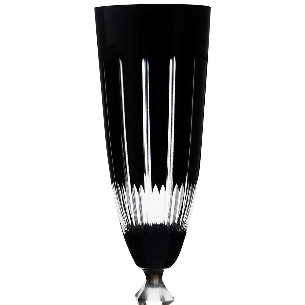 Taça para Champanhe Bohemia Elizabeth Preta - 190ml - 2