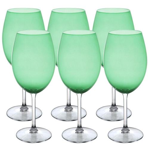 Conjunto de Taças para Bordeaux Bohemia Gastro 580ml Verde Limão - 6 Peças