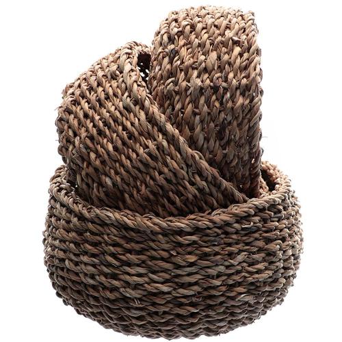 Conjunto de Cestas em Fibra Natural L`Hermitage 23864 Redondas – 3 Peças