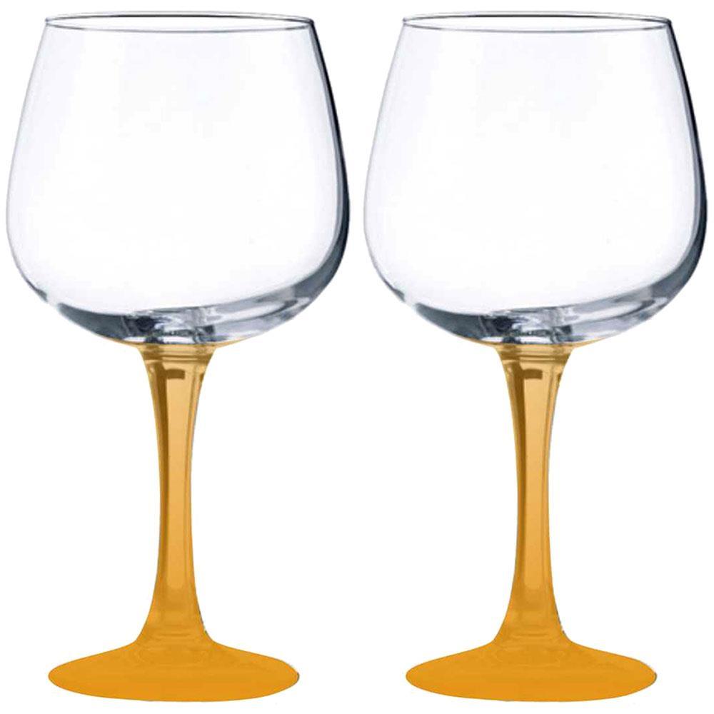 Conjunto de Taças para Gin Vicrila Ibiza com Base Laranja 720 ml – 2 Peças - 1