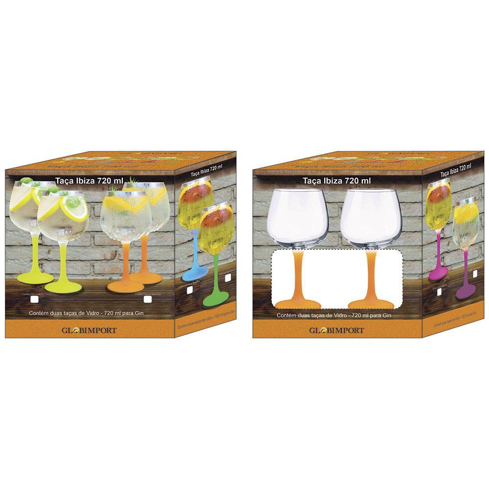 Conjunto de Taças para Gin Vicrila Ibiza com Base Laranja 720 ml – 2 Peças - 3