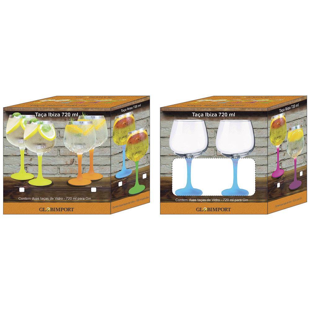 Conjunto de Taças para Gin Vicrila Ibiza com Base Azul 720 ml – 2 Peças - 3