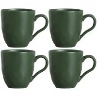 Conjunto de Canecas Porto Brasil Orgânico Leaf em Stoneware Verde 273 ml - 4 Peças - 1