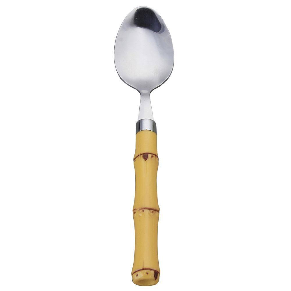 Faqueiro 24 Peças Wolff Bon Gourmet em Aço Inox com Cabo de Bambu - Prata/Amarelo - 8