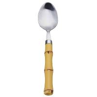 Faqueiro 24 Peças Wolff Bon Gourmet em Aço Inox com Cabo de Bambu - Prata/Amarelo - 15