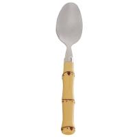 Faqueiro 24 Peças Wolff Bon Gourmet em Aço Inox com Cabo de Bambu - Prata/Amarelo - 17