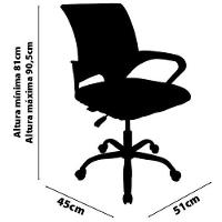 Cadeira de Escritório Giratória Conthey Diretor Arco com Regulagem de Altura, Apoio para os Braços e Mecanismo Relax - Preto - 7